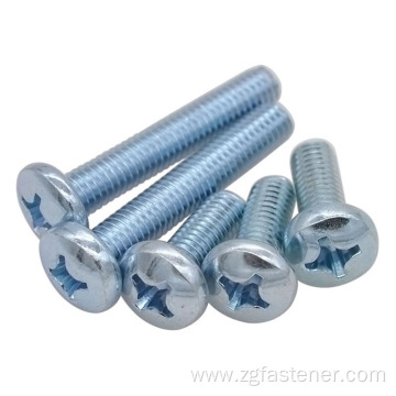 Blue white zinc mushroom head tapping screws with cross recessed carbon steel